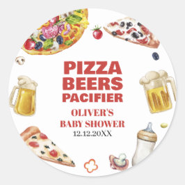 Adesivo Redondo Mama Mia Pizza Beer Pacifier