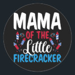 Adesivo Redondo Mama Of The Little Firecracker 4th of July<br><div class="desc">Mama Of The Little Firecracker 4th of July American Flag Gift. Perfect gift for your dad,  mom,  papa,  men,  women,  friend and family members on Thanksgiving Day,  Christmas Day,  Mothers Day,  Fathers Day,  4th of July,  1776 Independent day,  Veterans Day,  Halloween Day,  Patrick's Day</div>
