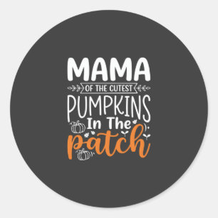 Adesivo Redondo Mama Pumpkins Patch Design de Halloween_1