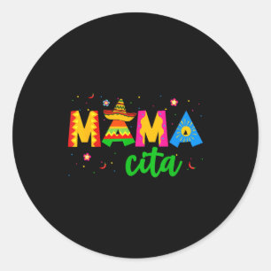 Adesivo Redondo Mamacita cinco de maio chapéu mulheres mamãe mãe