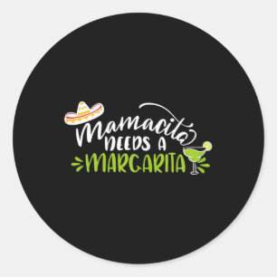 Adesivo Redondo Mamacita Precisa De Uma Margarita Cinco De Mayo Pa