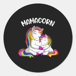 Adesivo Redondo Mamacorn Unicorn Mãe Mamãe Dia das Mulheres