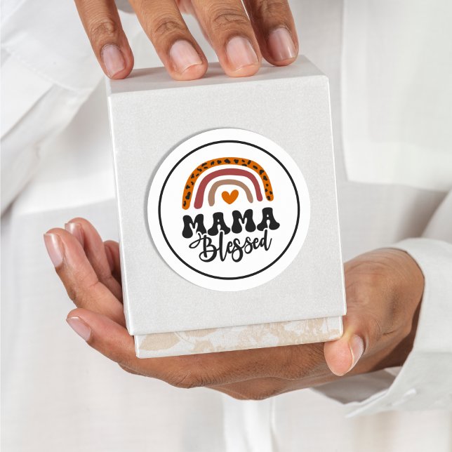 Adesivo Redondo Mamãe abençoada (Criador carregado)