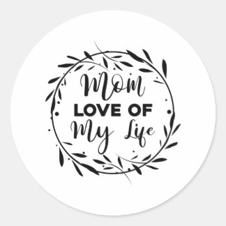 Adesivo Redondo Mamãe ama minha vida