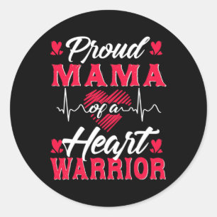 Adesivo Redondo Mamãe De Uma Consciência De Chd Guerreira Cardíaca
