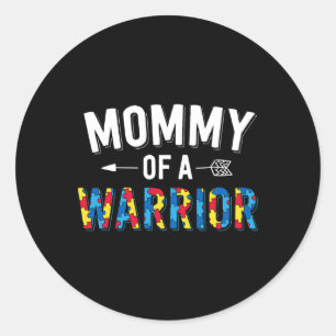 Adesivo Redondo Mamãe De Uma Família Guerreira Mãe Mundo Autismo A