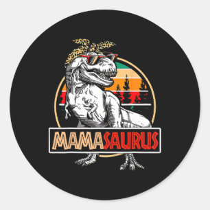 Adesivo Redondo Mamãe Dinossauros T-rex Dinossauro Mama Oferece Pa