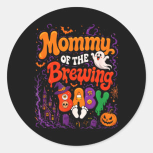 Adesivo Redondo Mamãe Do Bebê Em Preparação Para O Halloween De Br
