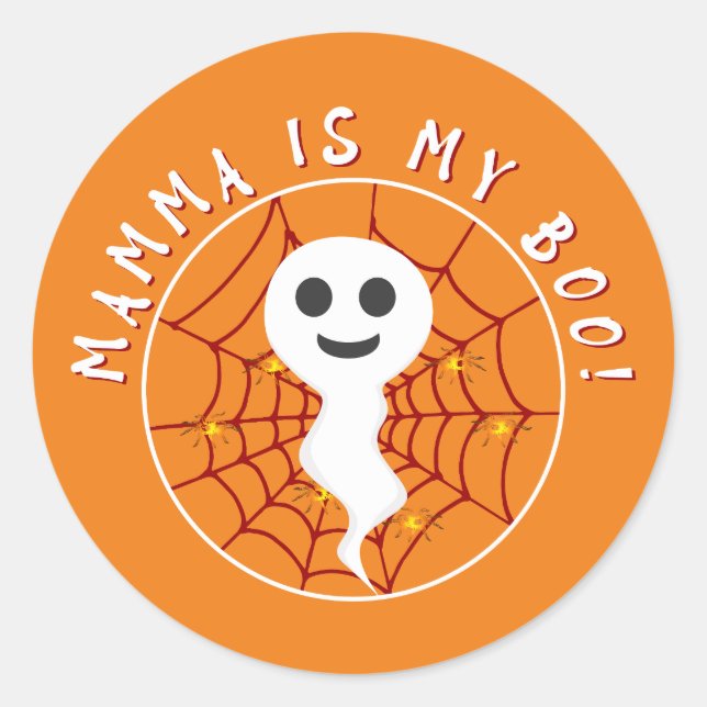 Adesivo Redondo Mamãe É Minha Vaca De Boo (Frente)