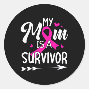 Adesivo Redondo Mamãe É Uma Consciência De Cancer De Sobrevivência