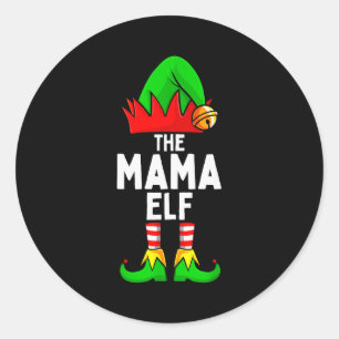 Adesivo Redondo Mamãe Elfo Correspondência Família Natal Mulheres