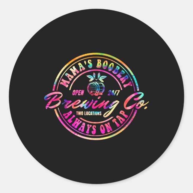 Adesivo Redondo Mamãe Está Amamentando A Mamãe Nova Brewi (Frente)