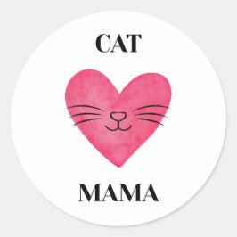 Adesivo Redondo Mamãe Gatinha Fofa
