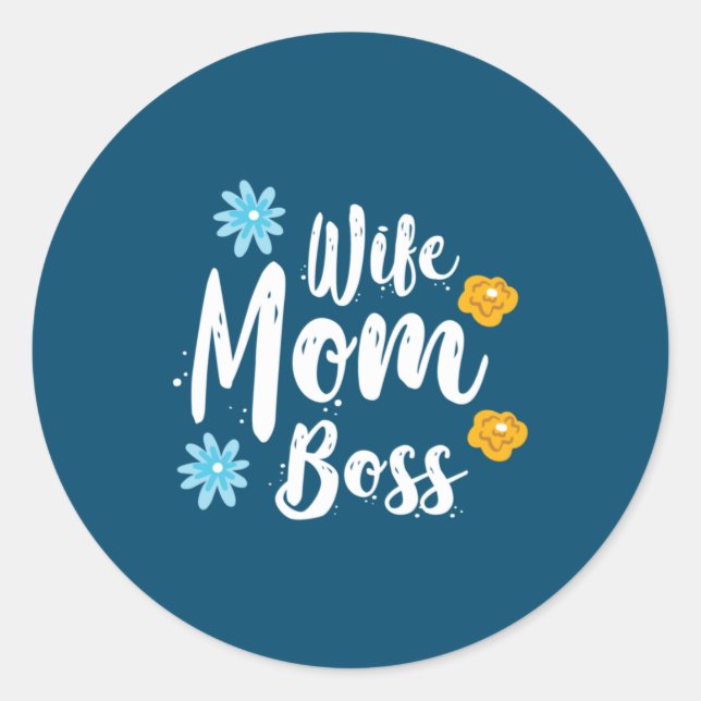 Adesivo Redondo Mamãe Gift Esposa Mãe Chefe (Frente)