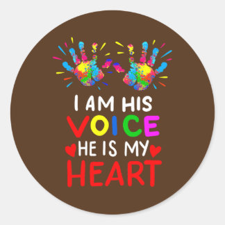 Adesivo Redondo Mamãe Mama Autista Autismo Sensibilização Mês Pres