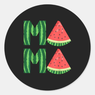 Adesivo Redondo Mamãe melancia feminina fofa vintage verão fruta