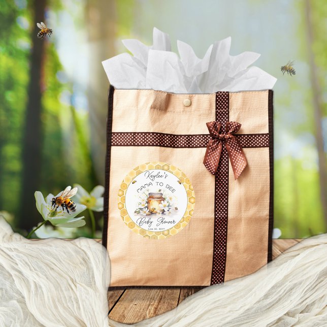 Adesivo Redondo Mamãe para Flores de Abelhas e Chá de fraldas de M (Criador carregado)