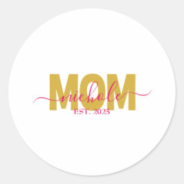 ADESIVO REDONDO MAMÃE PERSONALIZADA EM ESPERA