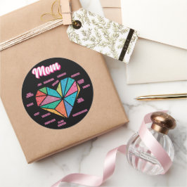 Adesivo Redondo Mamãe Pie Heart Todos Os Títulos Da Mãe