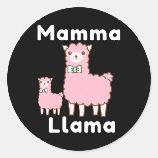 Adesivo Redondo Mamãe Rosa Bonita Llama Novelty Funny Llama