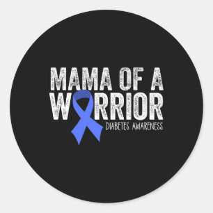Adesivo Redondo Mamãe, Uma Guerreira T1d Mãe, Fita Azul Diabética