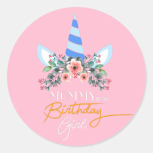 Adesivo Redondo Mamãe Unicorn