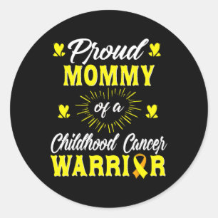 Adesivo Redondo Mamães Orgulhosas De Um Guerreiro Cancer Da Infânc