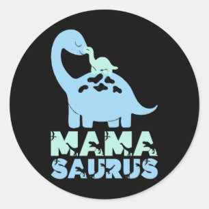 Adesivo Redondo Mamasauro Trex Mama Surus Mãe Dinossauro Mama T Re