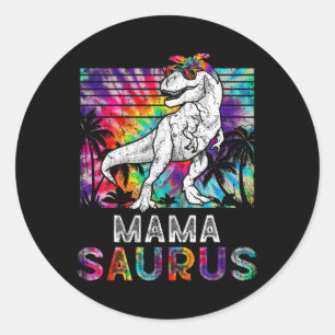 Adesivo Redondo Mamasaurus Dinossauro Mamãe Saurus Família Combina