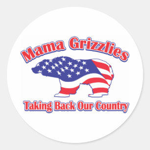 Adesivo Redondo Mamma-Grizzly
