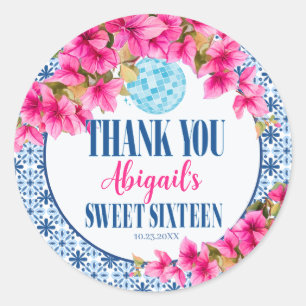 Adesivo Redondo Mamma Mia! Sweet 16 Obrigada
