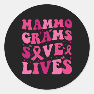 Adesivo Redondo Mamografias salvam vidas Cancer da mama