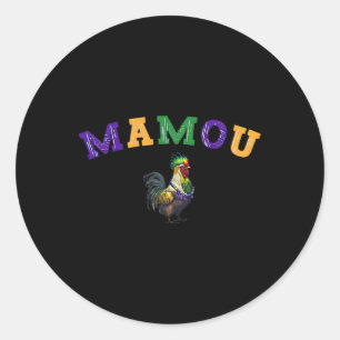 Adesivo Redondo Mamou Mardi Gras Chicken