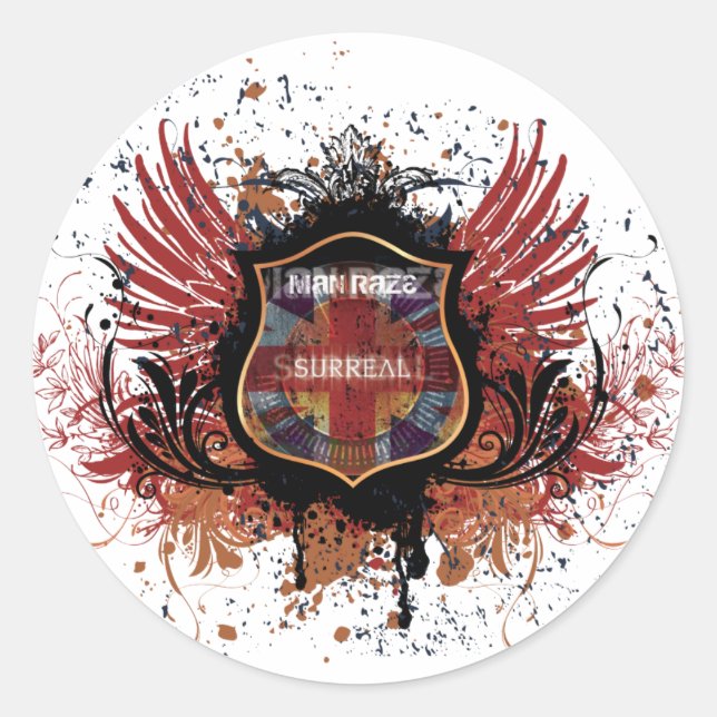 Adesivo Redondo Man Raze Crest Sticker (Frente)
