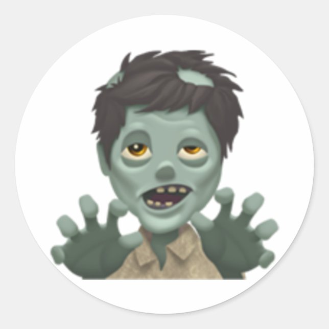 Adesivo Redondo Man Zombie - Emoji (Frente)