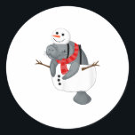 Adesivo Redondo Manatee Christmas Snowman Carrot Nose S<br><div class="desc">Manatee Christmas Snowman Carrot Nose S</div>