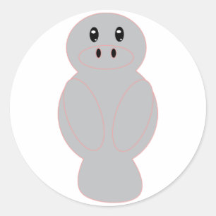 Adesivo Redondo Manatee Sticker
