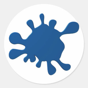 Adesivo Redondo Mancha da tinta azul