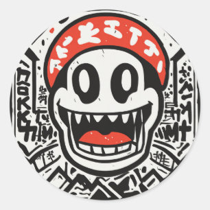 ADESIVO REDONDO MANCHAS DE ANIME IMPRESSAS