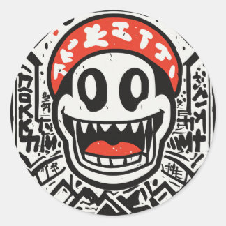 ADESIVO REDONDO MANCHAS DE ANIME IMPRESSAS