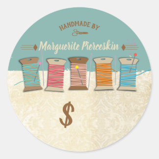 Adesivo Redondo Manchas de linhas de costura