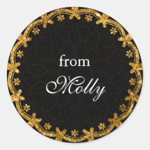 Manchas de Mandala, em círculo negro e Dourado, mi