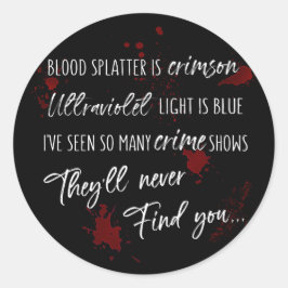 Adesivo Redondo Manchas De Sangue São Vermelho De Crimson | Mistér