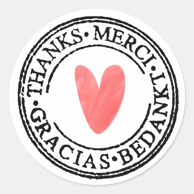 Adesivo Redondo Manchetes de negócios redondos, obrigado seu texto (Frente)