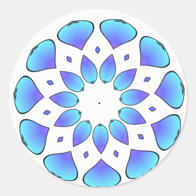 Adesivo Redondo mandala azul (Frente)