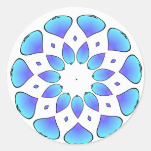 Adesivo Redondo mandala azul