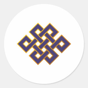 Adesivo Redondo Mandala Blue Karma Buddhism Eternal Knot