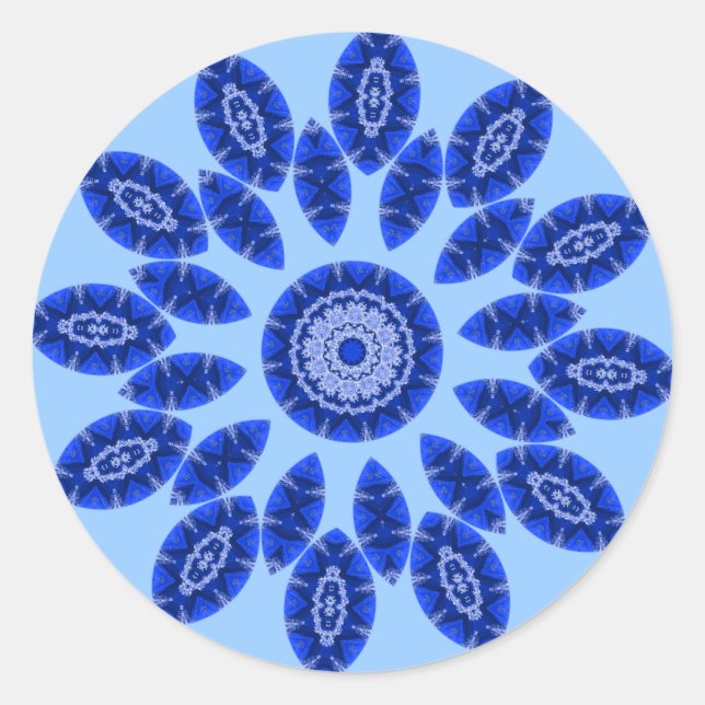 Adesivo Redondo Mandala Blue Tahoe (Frente)