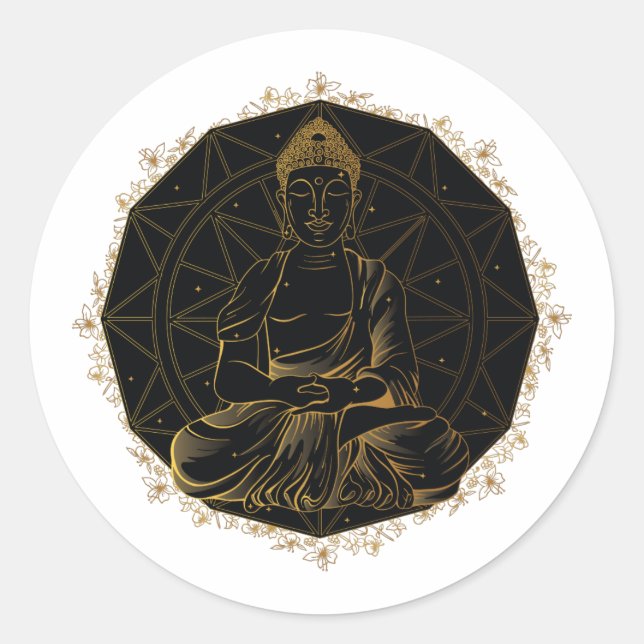 ADESIVO REDONDO MANDALA BUDDHA STICKER DESIGN (Frente)