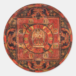 Adesivo Redondo Mandala budista da piedade